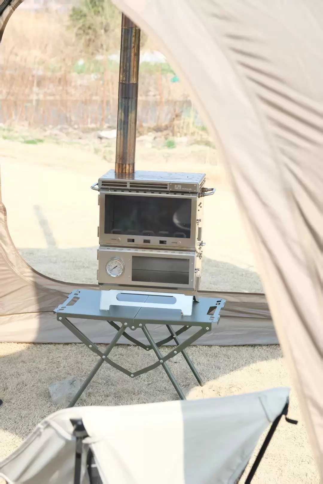 Fogão de acampamento multifuncional tudo em um