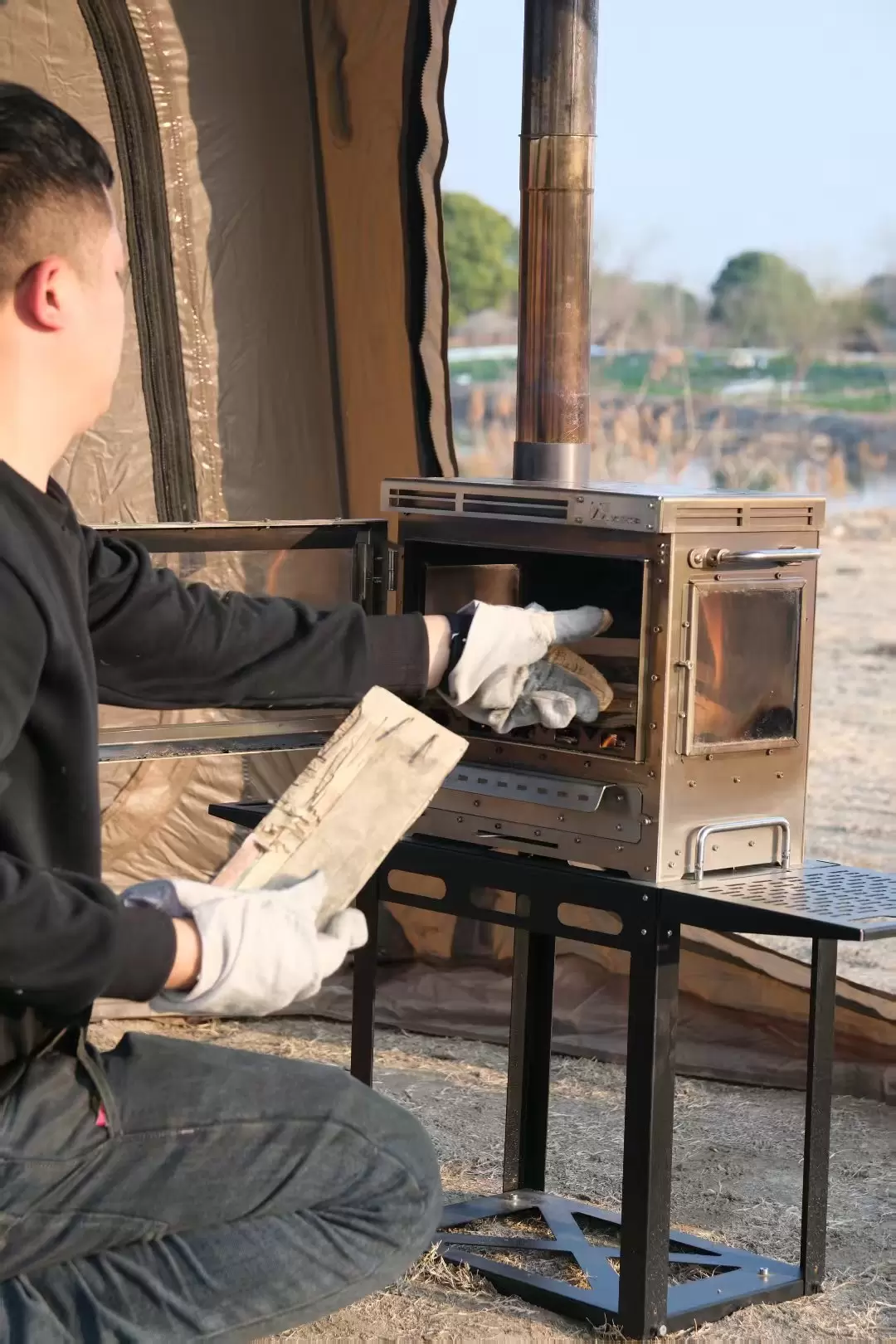 Forno de tenda de queima estática adaptável multicena