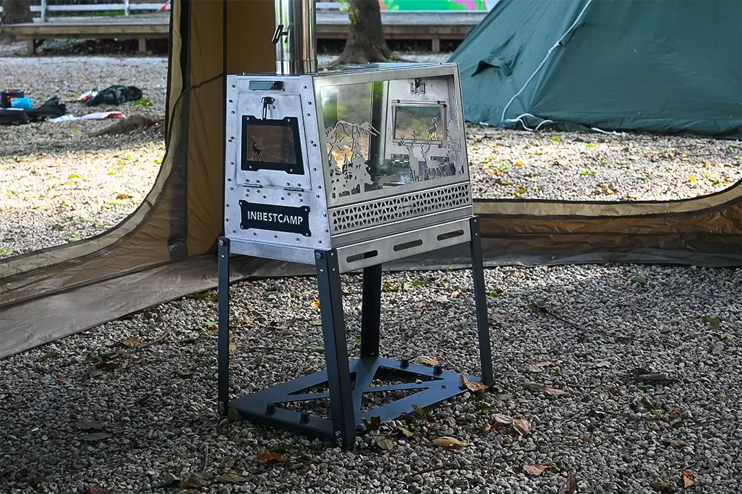 Fogão de tenda trapezoidal de aço inoxidável