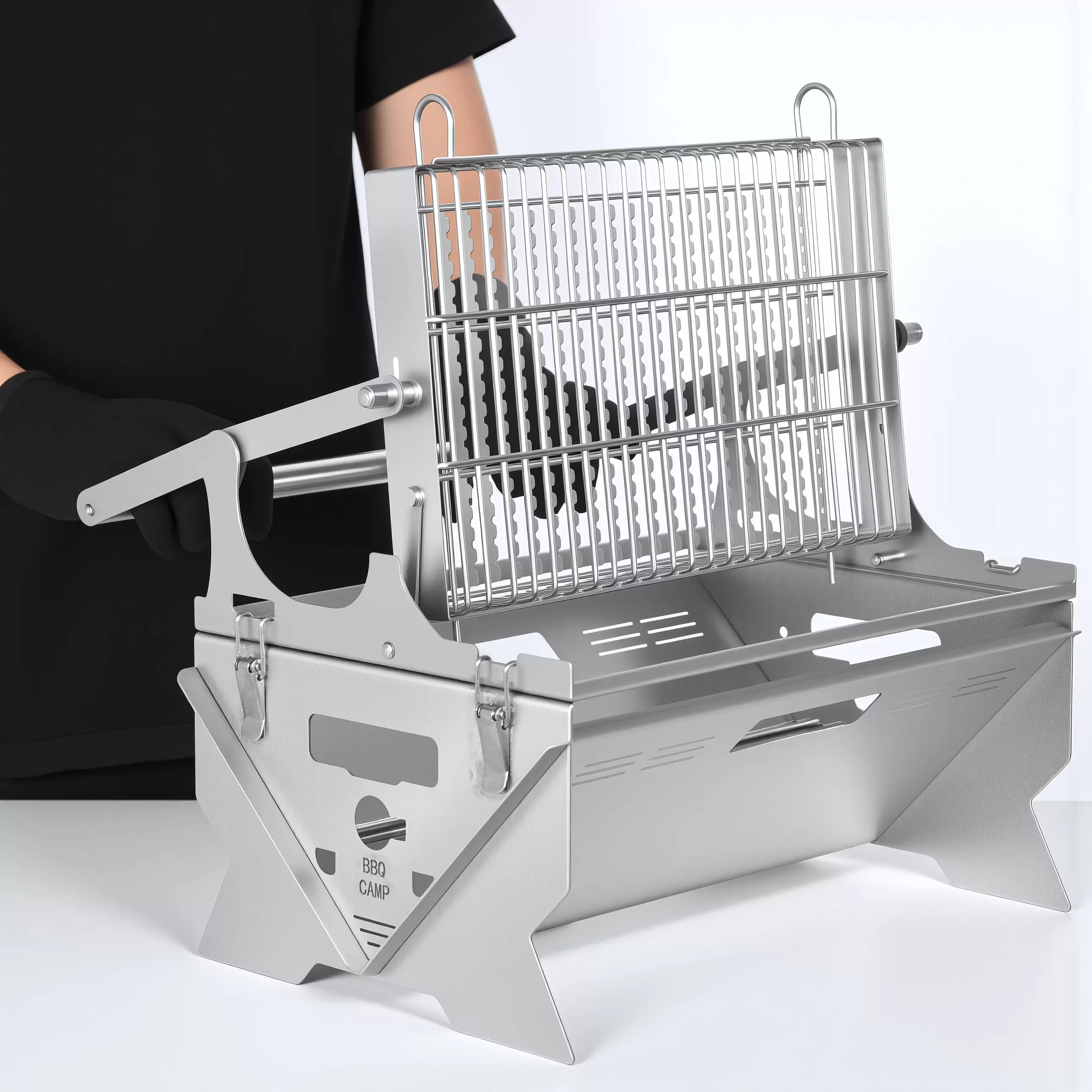 Maximizando o sabor: dicas para usar uma churrasqueira dobrável com espeto giratório ao ar livre