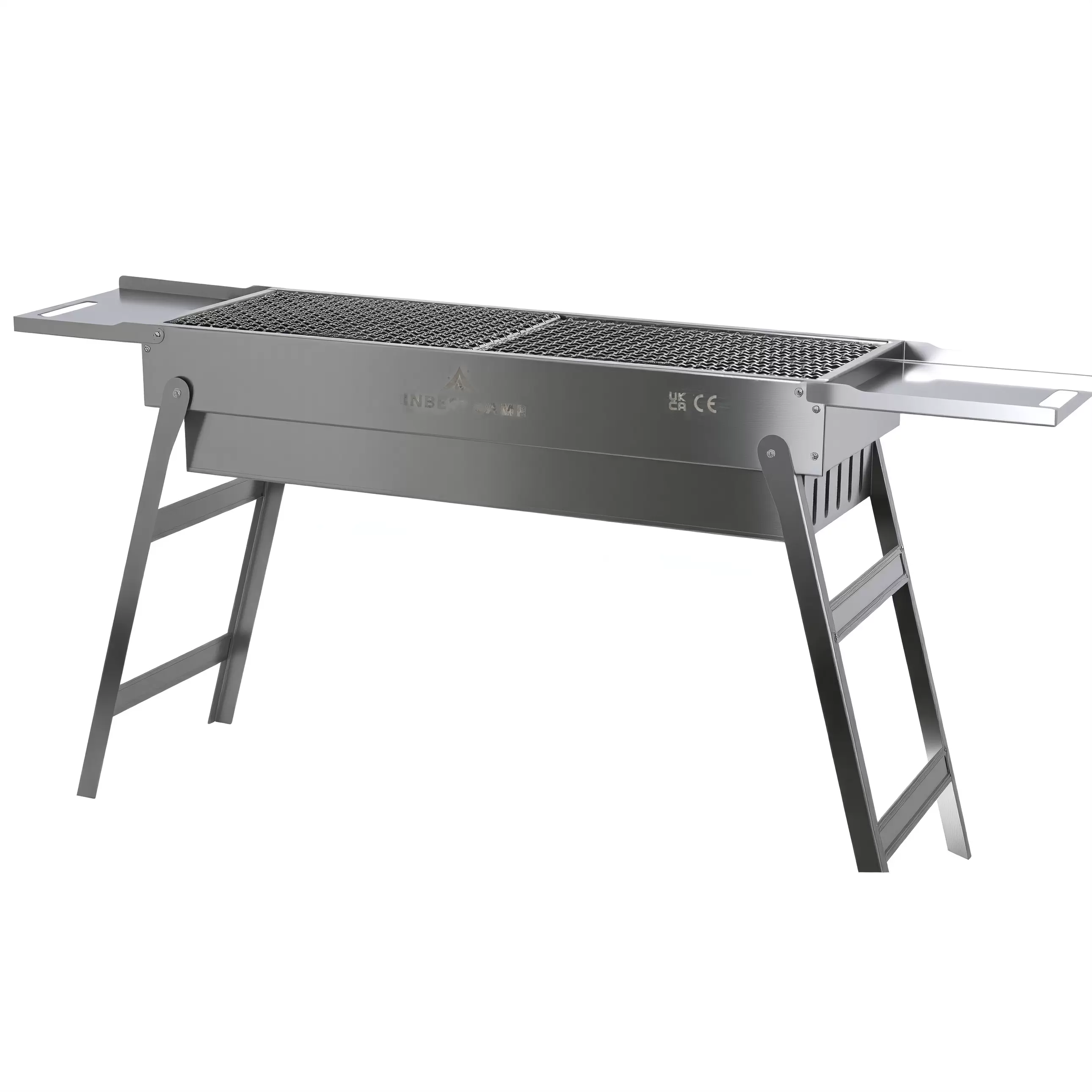 Churrasqueira dobrável de aço inoxidável, churrasqueira a carvão, fogão portátil para áreas externas Churrasqueira dobrável de aço inoxidável, churrasqueira a carvão, fogão portátil para áreas externas