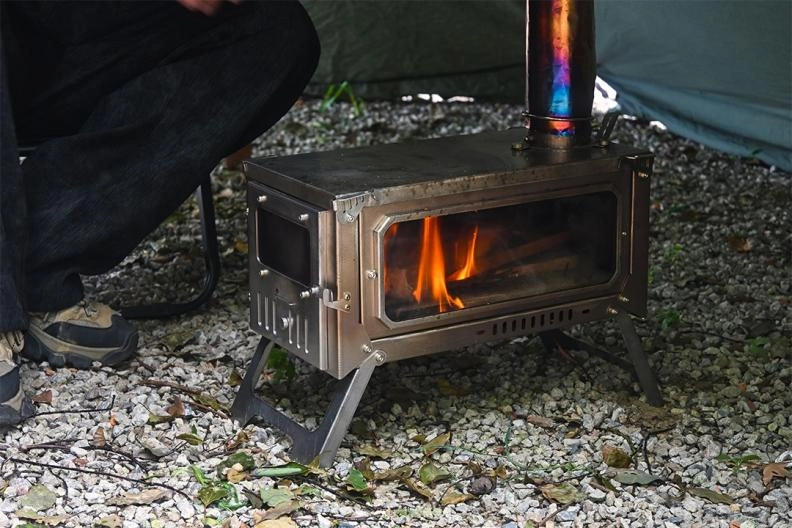Fogão de tenda dobrável ultraleve com menos de 15 libras