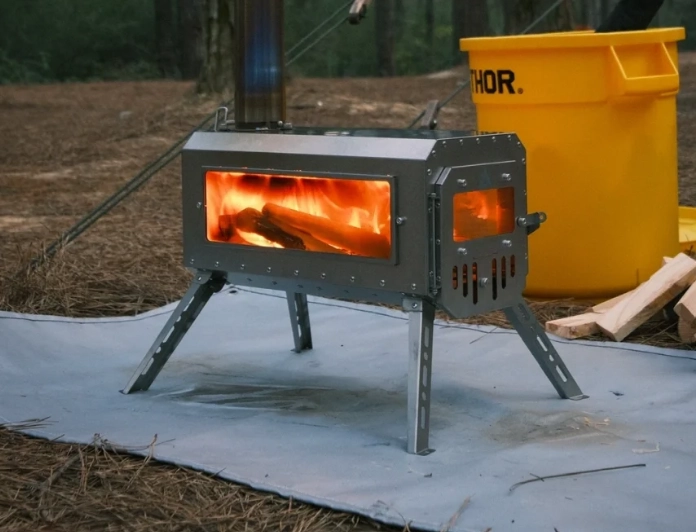 Fogão de tenda dobrável ultraleve com menos de 15 libras