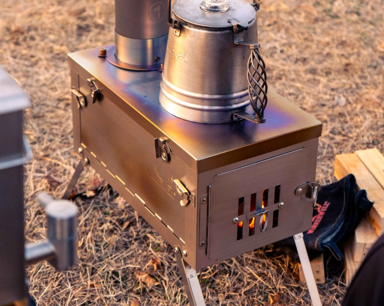 Fogão de tenda dobrável ultraleve com menos de 15 libras