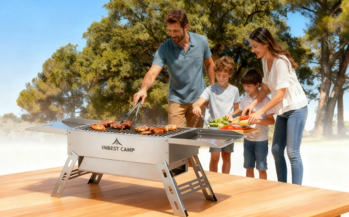 Como escolher o melhor fabricante de churrasqueiras ODM para camping na China: designs certificados, proteção de patentes e armazenamento global por INBESTCAMP