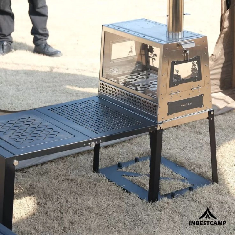 Da f&aacute;brica ao mercado: Fog&atilde;o trapezoidal de a&ccedil;o inoxid&aacute;vel para tendas, destinado a marcas OEM globais.