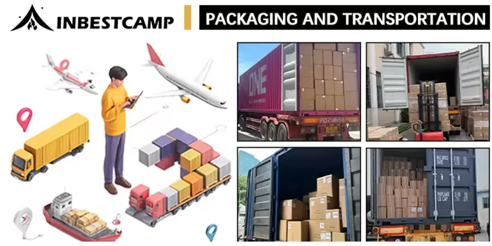 Embalagem e transporte de fogão para barraca de acampamento Embalagem e transporte de fogão para barraca de acampamento
