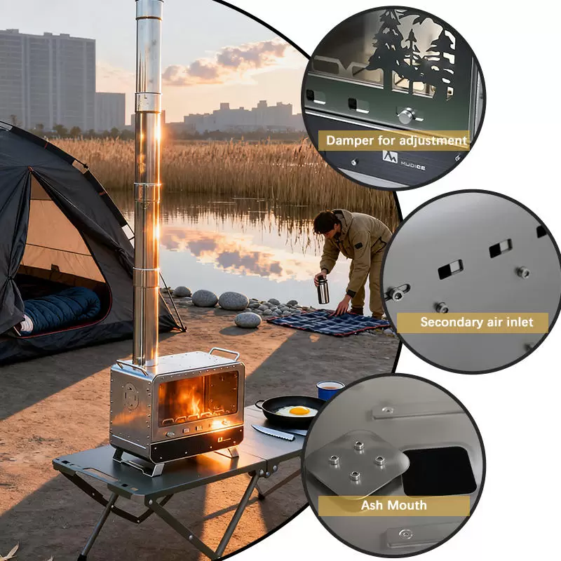 Fogão compacto para barraca de camping