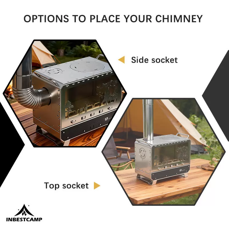 Fogão portátil a lenha para camping