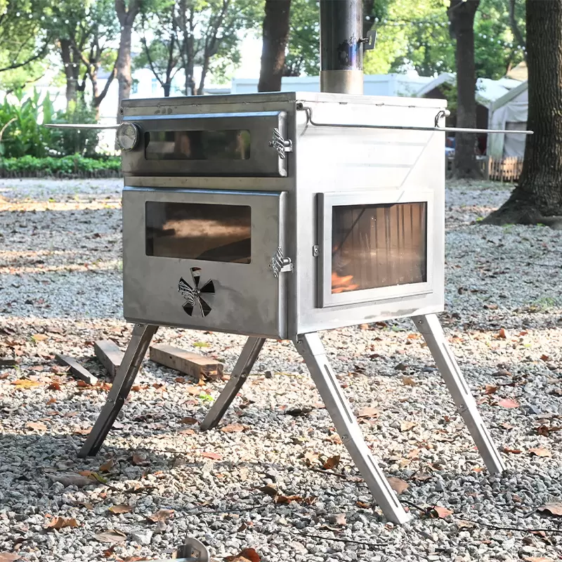 Forno de pizza de acampamento com fog&atilde;o