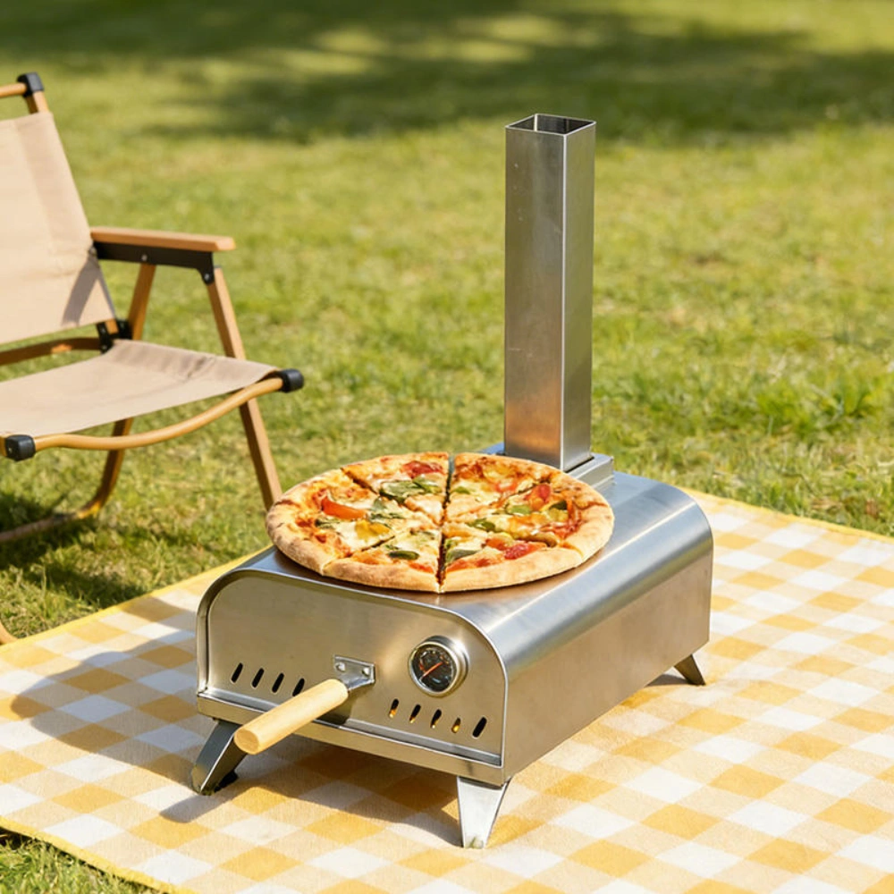 Forno de pizza port&aacute;til de a&ccedil;o inoxid&aacute;vel ao ar livre