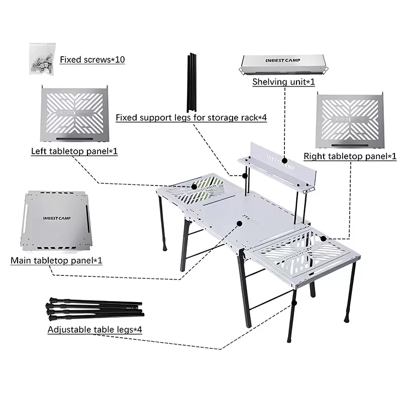 Mesa destac&aacute;vel para acampamento ao ar livre
