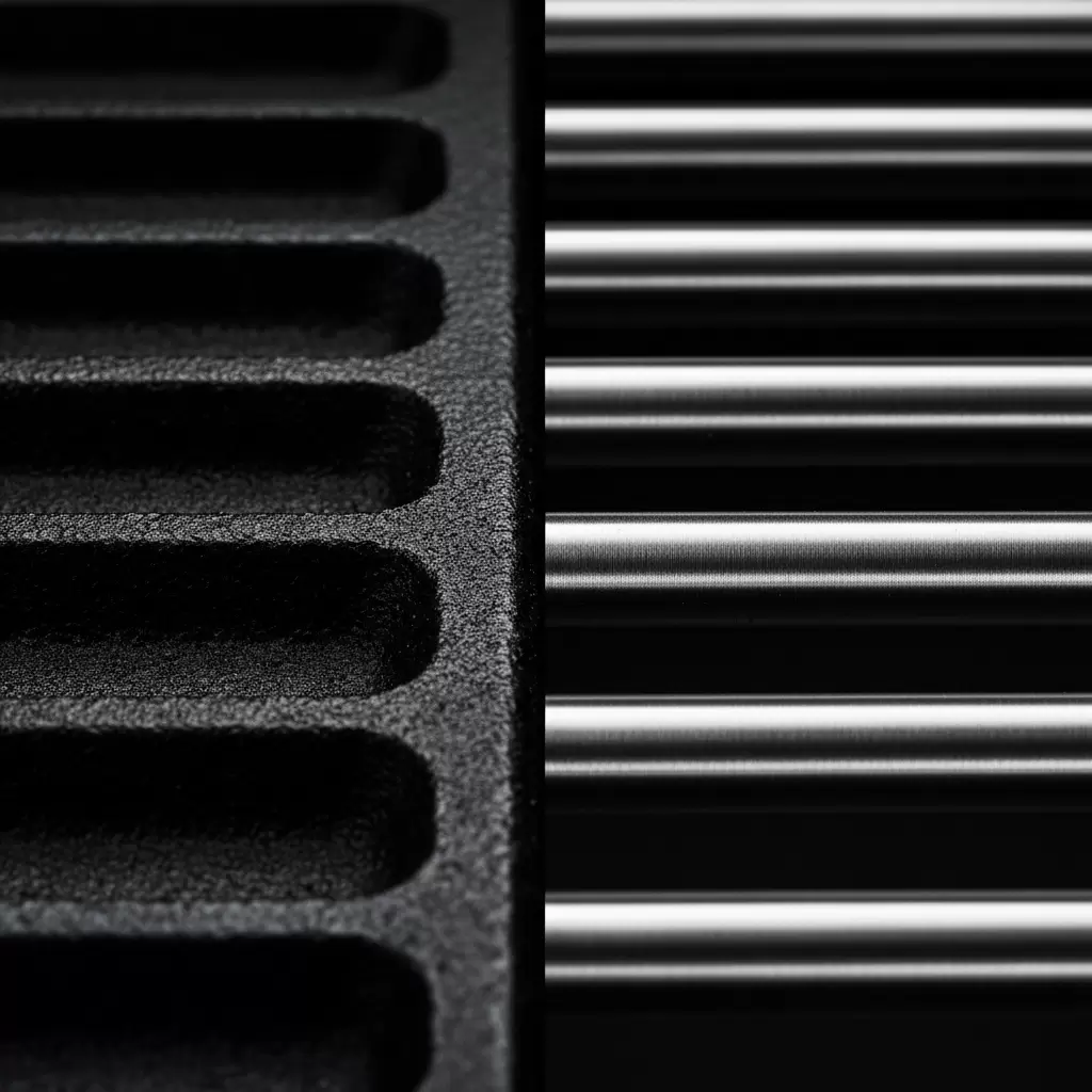 Grades de ferro fundido versus a&ccedil;o inoxid&aacute;vel para churrasqueiras de acampamento no atacado